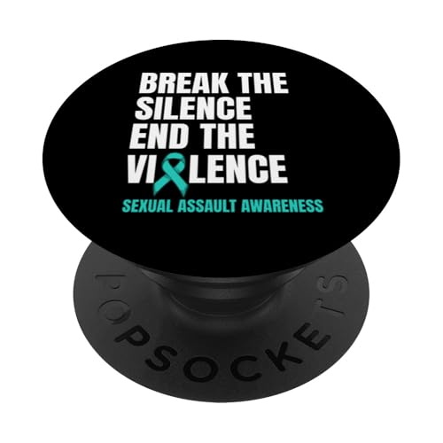 Brechen Sie das Schweigen, beenden Sie das Bewusstsein für Gewalt und sexuelle Übergriffe PopSockets Klebender PopGrip von Sexual Assault Awareness Month Support Design