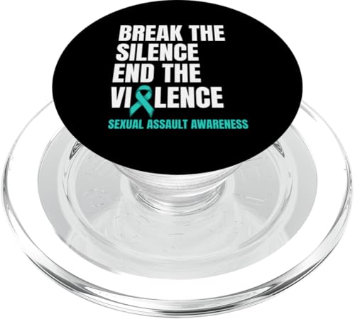 Brechen Sie das Schweigen, beenden Sie das Bewusstsein für Gewalt und sexuelle Übergriffe PopSockets PopGrip für MagSafe von Sexual Assault Awareness Month Support Design