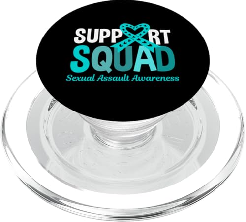 Support Squad Bewusstsein für sexuelle Angriffe, blaugrün, Herzband PopSockets PopGrip für MagSafe von Sexual Assault Awareness Month Support Design