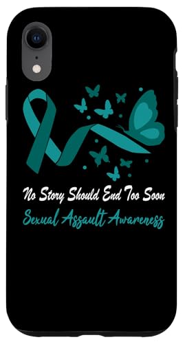 Hülle für iPhone XR Band für sexuelle Angriffe, Schmetterlingsunterstützung, Blaugrün von Sexual Assault Awareness products (Lwaka)