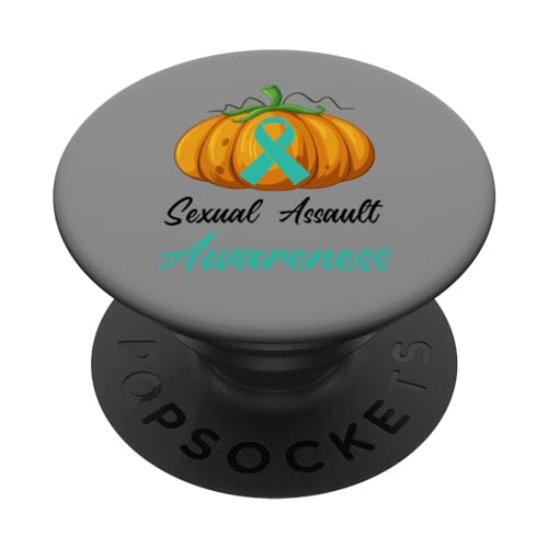 Kürbis-Halloween-Unterstützung für Bewusstsein bei sexuellen Übergriffen Lustig PopSockets mit austauschbarem PopGrip von Sexual Assault Awareness products (Lwaka)