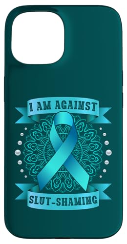 Hülle für iPhone 15 Gegen Slutshaming, Mandala, Teal Ribbon von Sexual Assault and Domestic Violence Awareness