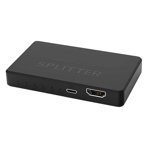 Seyrnicay HD-Splitter für Doppelmonitore | 4K-Splitter 1 In 4 Out | HD-Kabel-Splitter 4K 30Hz, 1 In 4 Out, Mehrfach für PC Laptop Monitor Projektor, 1 Eingang auf 4 Ausgänge von Seyrnicay