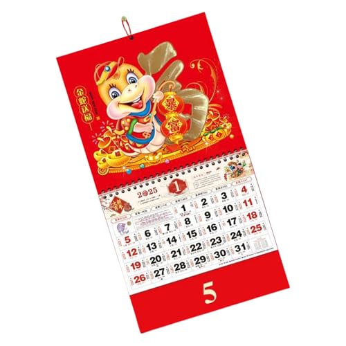 Sghtil 2025 Chinesischer Wandkalender Schlange,Chinesischer Wandkalender 2025, Frühlingsfest-Wandkalender, Chinesischer Mondkalender, Jahr der Schlange Wandkalender, Monatskalender Chinesisches von Sghtil