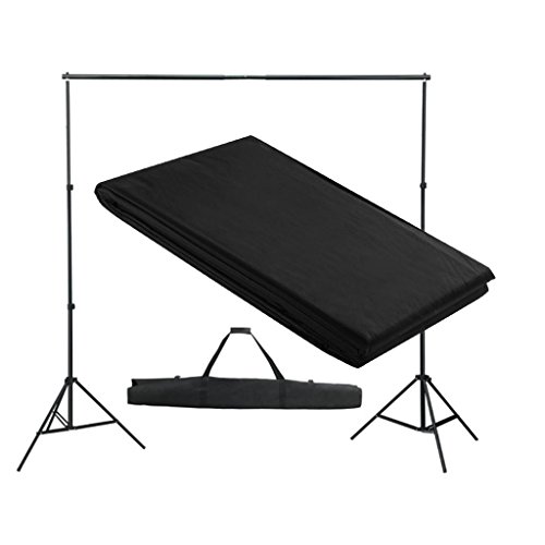 Fotohintergrund-System, ShGaxin Fotostudio Set, Fotohintergrund, Hintergrund Ständer, Fotohintergrund Ständer, Foto Hintergrundsystem, Fotohintergrund Set, 300 x 300 cm Schwarz von ShGaxin