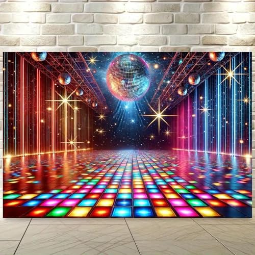 lebendiger Discokugel-Tanzflächenhintergrund mit Sternenlicht und Schachbrettmuster, geeignet für Partys 210cmx150cm lebendiger Discokugel-Tanzflächenhintergrund mit Sternenlicht und Schachbrettmuster, geeignet für Partys 210cmx150cm von ShaHxczkzsL