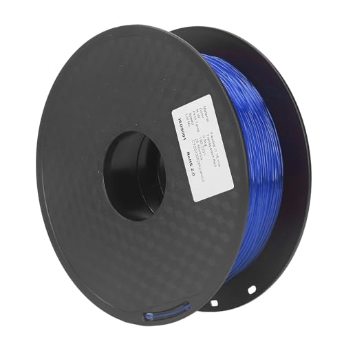 TPU-Filament-Paket, Wasserdichtes, Flexibles TPU-Filament, Hochglänzend, Wetterbeständig, 1 Kg, Minimale Toleranzen, Hervorragende Transparenz für 3D-Drucker (Klares Blau) von Shanrya