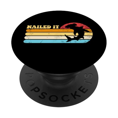 Nailed It Hammerhead Shark Retro-Hammerhead PopSockets mit austauschbarem PopGrip von Shark World Co.