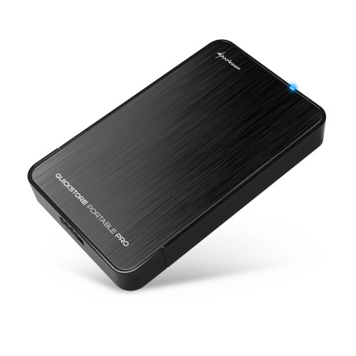 Sharkoon Quickstore Portable Pro USB 3.0 Gehäuse für 2,5 Zoll (6,4 cm) SATA Festplatte inkl. Backup Funktion schwarz von Sharkoon