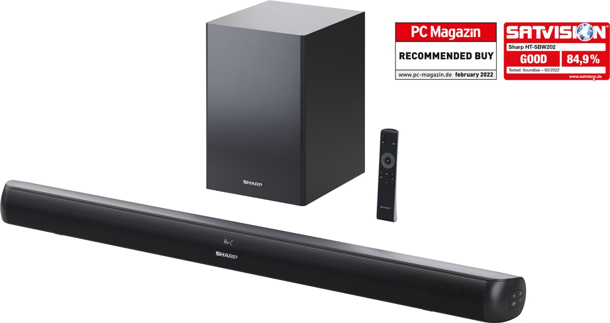 SHARP Soundbar-System HT-SBW202, Subwoofer, Bluetooth, HDMI, 200 W von Sharp