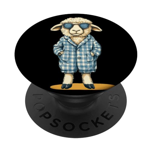 Nächtliches Kichern mit einem lustigen Pyjama-Schaf PopSockets Klebender PopGrip von Sheep Pajama