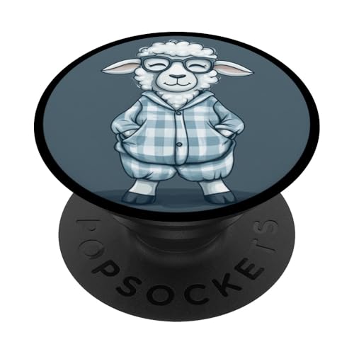 Schaflich lustig im Schlafanzug für ein Lächeln Kostüm PopSockets Klebender PopGrip von Sheep Pajama