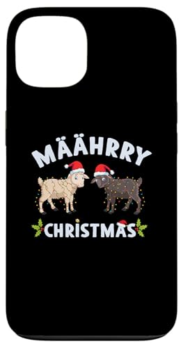 Hülle für iPhone 13 Maahrry Weihnachtsschaf mit Weihnachtsmannmütze Weihnachtsbeleuchtung von Sheep Santa Claus Christmas Apparel