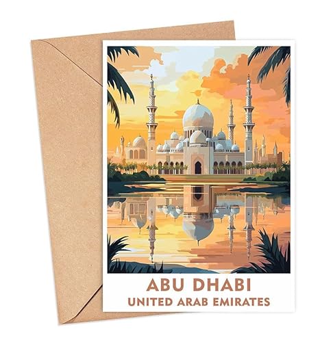 Abu Dhabi Stadt-Grußkarte – Abu Dhabi Stadtreisekarte – Abu Dhabi Reisekunst – Abu Dhabi Stadtkarte Geschenk – Stadt-Grußkarte – Abu Dhabi Andenkenkarte – Abu Dhabi Reisekarte – Abu Dhabi Reise von ShelbyShops