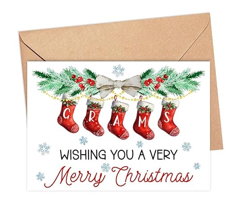 ShelbyShops Grams Weihnachtskarte – Frohe Weihnachten Karte – Grams Wishing You A Very Merry Christmas Karte – Weihnachtskarte Gramm – Weihnachtskarte für Mama und Papa – Grams Xmas Card von ShelbyShops