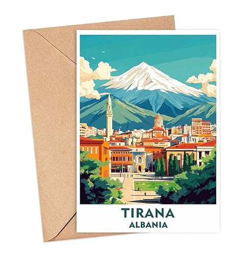 Tirana City Grußkarte – Albanien Reisekarte – Albanien Travel Art – Tirana City Karte Geschenk – Stadt Grußkarte – Tirana Albanien Andenkenkarte – Tirana Albanien Reisekarte – Tirana Albanien Reise von ShelbyShops