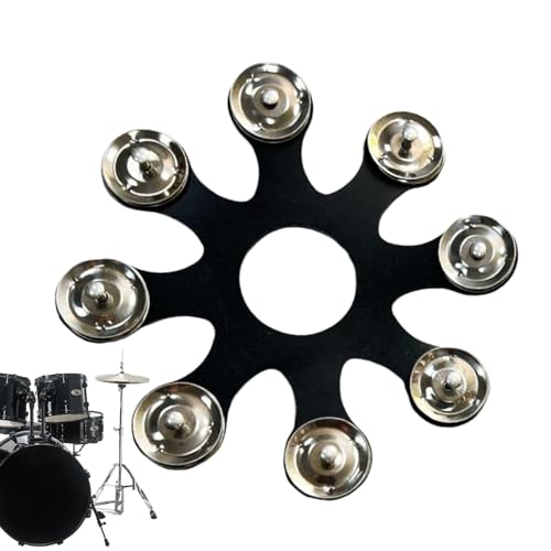 Hi-Hat Metal Tamburin Drum | Edelstahl montierbare schwarze Schlagzeug-Becken - Professionelles multifunktionales Hi-Hat Zubehör, Schlagzeugzubehör für verbesserte Leistung von Shenrongtong