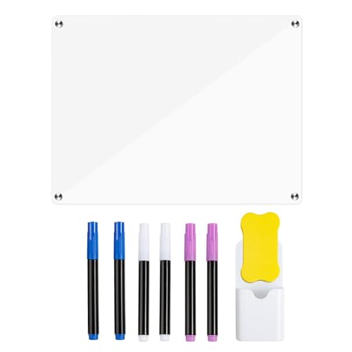 Magnetischer Acrylkalender für Kühlschrank, Acrylwöchentliche Planer - Klarer magnetischer Kalenderküche mit 6 Markierungen,Kühlschrank Trockener Erase-Board-Planer für Kühlschrank von Shenrongtong