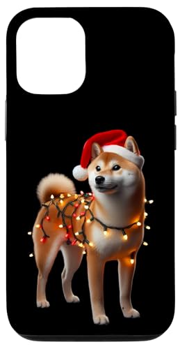 Hülle für iPhone 12/12 Pro Shiba Inu mit Weihnachtsmannmütze, Weihnachtsbeleuchtung, Hundebesitzer, Mutter, Papa von Shiba Inu Christmas Products