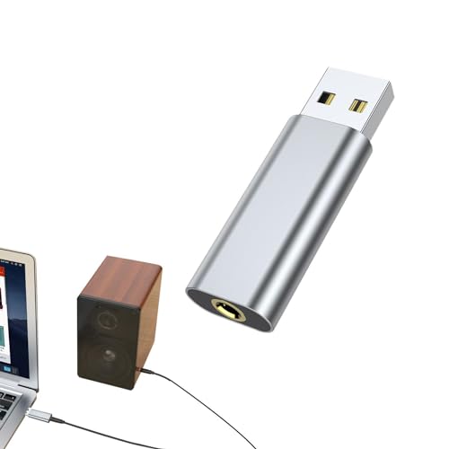 Shichangda USB-zu-Audio-Buchse - 3,5-mm-Soundkarte für PC Plug and Play - Treiberfreie Soundkarte, tragbares USB-Audio-Interface für League of Legend, Headset, Kopfhörer von Shichangda