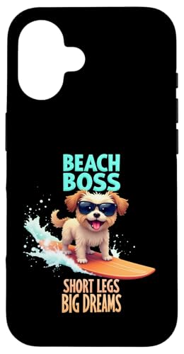 Cooler Shih Tzu Surfing Dog Hülle für iPhone 16 von Shih Tzu Fun Designs