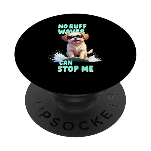 Cooler Shih Tzu Surfing Dog PopSockets Klebender PopGrip von Shih Tzu Fun Designs