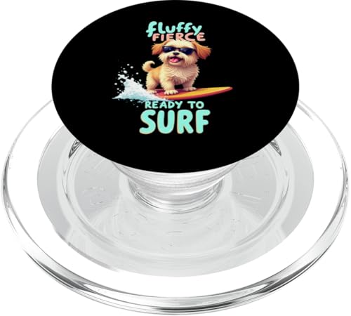 Cooler Shih Tzu Surfing Dog PopSockets PopGrip für MagSafe von Shih Tzu Fun Designs