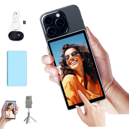 Shimbol CP5 Phone Vlog Selfie Monitor Screen, 5 inch 1080P Touchscreen Monitor, 2.4G/5GHz 164ft Wireless Transmission with Bluetooth Remote for iPhone Vlog Selfie Monitor Screen for Live Stream TikTok von Shimbol