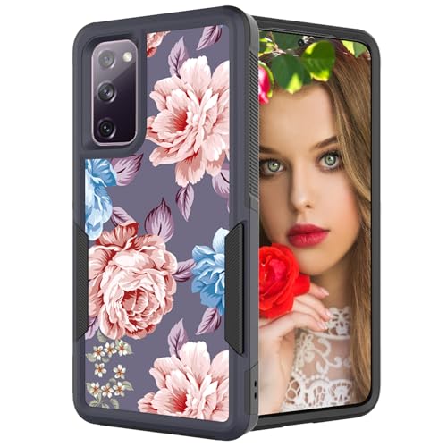 ShinyMax Schutzhülle für Samsung Galaxy S20 FE 16,5 cm (6,5 Zoll) mit Rosen, Hybrid-Schutzhülle mit zweilagiger, gepanzerter Schutzhülle, robust, niedlich, kratzfest, stoßfest, griffig, schlanke von ShinyMax