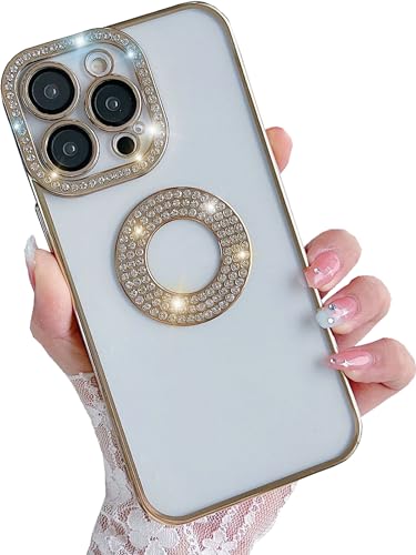 Shinymore iPhone 14 Pro Max Diamond Case, Clear Glitter Shiny Shockproof Rhinestone Bling Full Camera Protection Soft Women Girls Case for iPhone 14 Pro Max -Gold IP15D von Shinymore