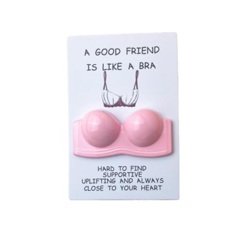 Lustige Freundschaftskarte, "A Good Friend Is Like A Bra", Karte für beste Freunde, mit Harz-Karte, Bestie Card BH, lustig für beste Freunde von Shinyruo