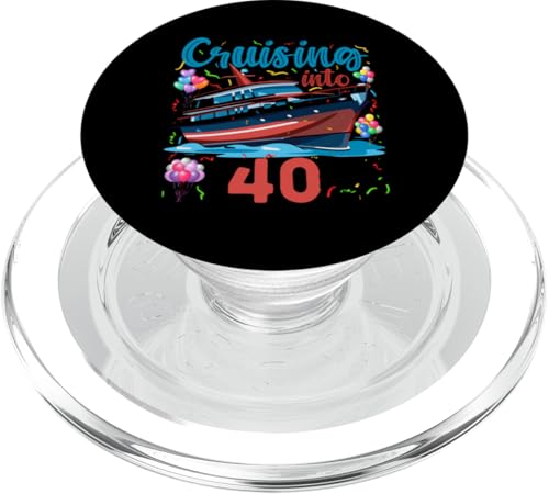 40. Geburtstag Kreuzfahrt Urlaub 40 Jahre alt Schiffsliebhaber PopSockets PopGrip für MagSafe von Ship Birthday Designs for Ship Lovers