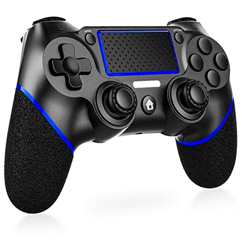 Wireless Controller für PS-4, Gamepad Joystick Controller kompatibel mit P4/Pro/Slim/PC, Dual-Vibration, Audio, Hochpräzises Touchpanel, 6-Achsen-Gyrosensor, 360°-Joystick-Gamecontroller -Blau von Shiptree