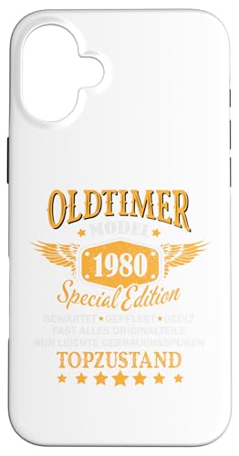 Hülle für iPhone 16 Plus 45. Geburtstag Mann 45 Jahre alt Oldtimer 1980 Lustig Deko von Shirts of Heaven