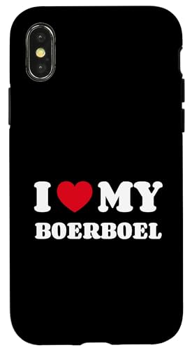 Hülle für iPhone X/XS Boerboels I Love My Boerboel Hund Herz Liebe von Shirts & Geschenke für Hundebesitzer, Hundehalter