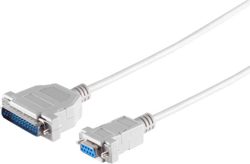 S/CONN maximum connectivity Modem-Kabel, 9-pol. Sub D-Kupplung auf 25-pol. Sub D-Stecker, Modem diagram, 9-adrig, mit Schnapphauben, 3,0m (78065-3) von ShiverPeaks