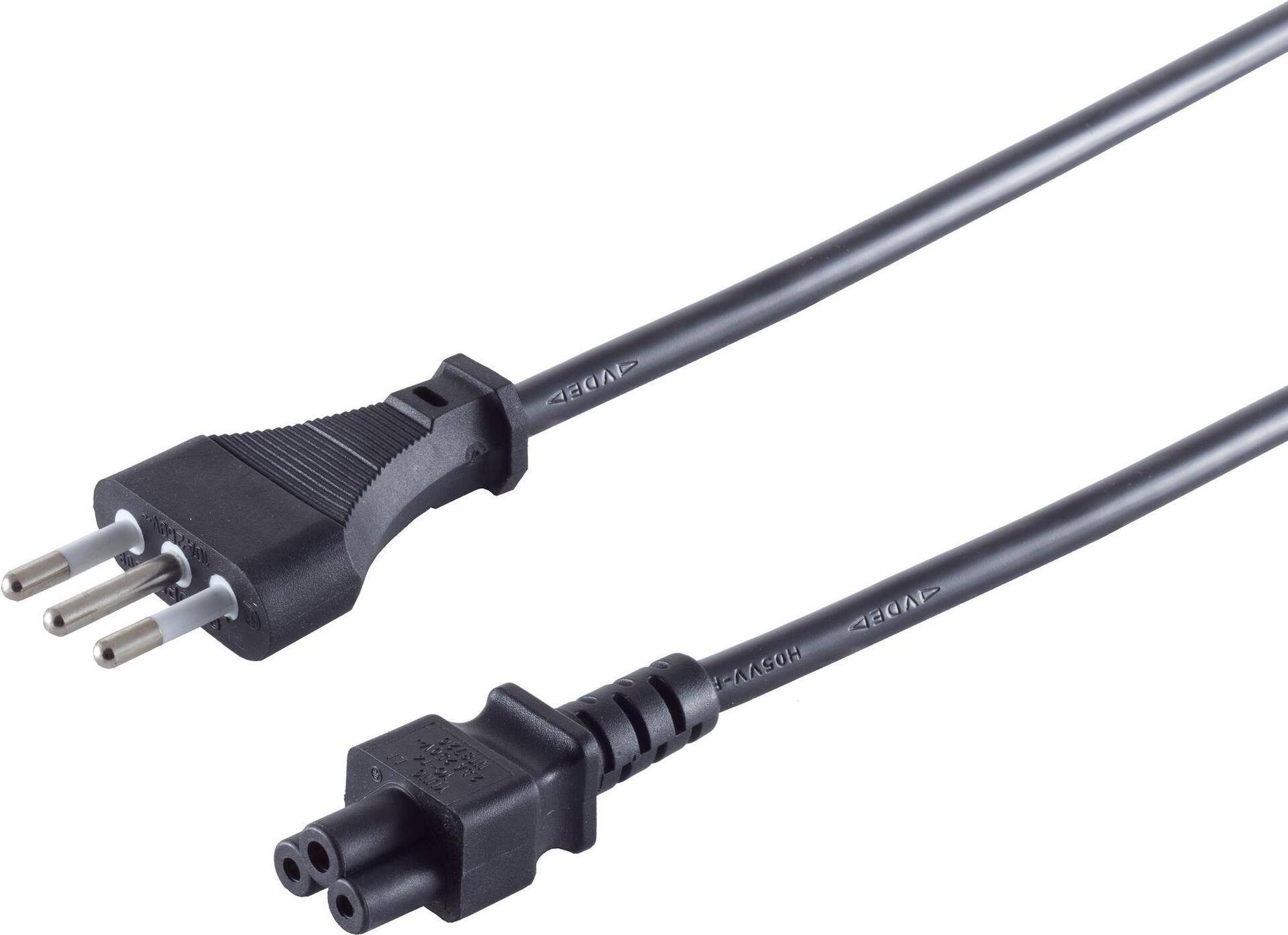 S/CONN maximum connectivity Netzanschlusskabel Italien, Stecker an 3pol Buchse C5, schwarz, 1,8 m (IT60001) von ShiverPeaks