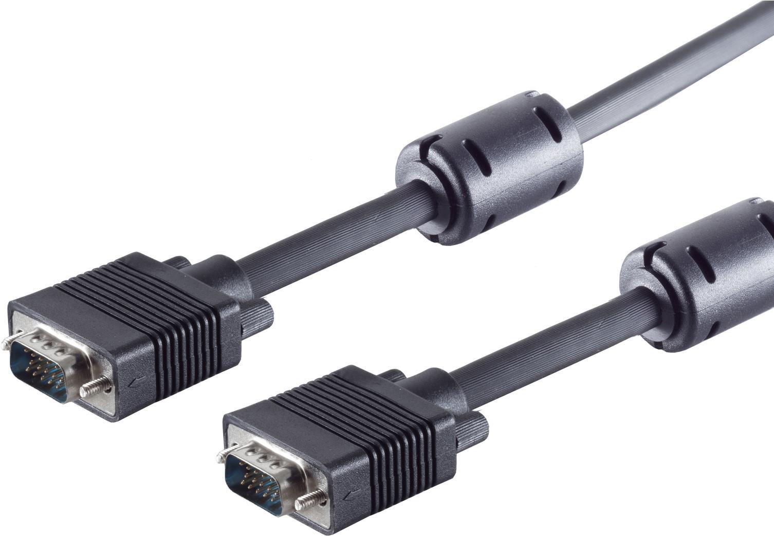 S/CONN maximum connectivity S-VGA-Monitorkabel, 2 x 15-pol. HDD-Stecker, geschirmt, 75 Ohm, mit vergossenen Gehäusen, schwarz, 0,2m (78056-0.2) von ShiverPeaks