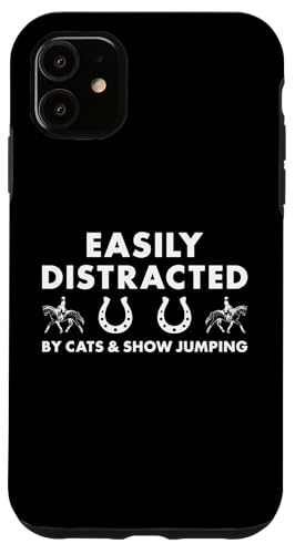 Hülle für iPhone 11 Pullover lässt sich leicht von Katzen ablenken und Springen zeigen von Show Jumping Hobby Present Jumper Apparel