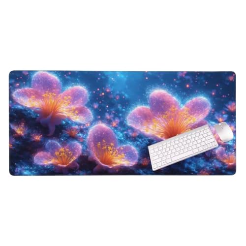 Gaming Mauspad Glühende Blume Mauspad, Mousepad XXL 900x500 mm, Mauspad Gaming Zubehör mit Anti Rutsch Basis Mouse Pad Wasserdicht und Langlebig Gaming Zubehör für Home Office Zimmer Deko S-3492 von Shozhoo