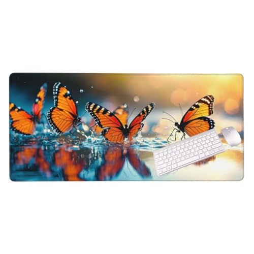 Gaming Mauspad SchmetterlingsseeName Mauspad, Mousepad XXL 1400x600 mm, Mauspad Gaming Zubehör mit Anti Rutsch Basis Mouse Pad Wasserdicht und Langlebig Gaming Zubehör für Home Office Deko S-5096 von Shozhoo