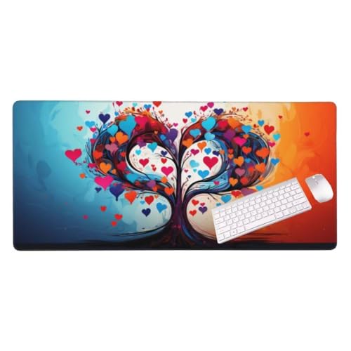 Mauspad XXL 1000x600x3 mm, Groß Gaming Mauspad Liebesbaum, Wetterfest Schreibtisch Mousepad, Mouse Pad Verbessert Präzision und Geschwindigkeit, Gaming Zubehör für Home Zimmer Deko S-49 von Shozhoo