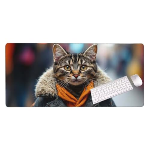 Mauspad XXL 1200x400x3 mm, Groß Gaming Mauspad Tier Katze, Wetterfest Schreibtisch Mousepad, Mouse Pad Verbessert Präzision und Geschwindigkeit, Gaming Zubehör für Home Zimmer Deko S-3248 von Shozhoo