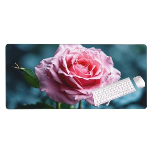 Mauspad XXL 1400x600x3 mm, Groß Gaming Mauspad Rosa Rosen, Wetterfest Schreibtisch Mousepad, Mouse Pad Verbessert Präzision und Geschwindigkeit, Gaming Zubehör für Home Zimmer Deko S-3874 von Shozhoo