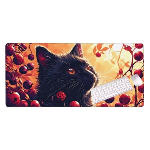 Mauspad XXL 800x300x3 mm, Groß Gaming Mauspad Tier Katze, Wetterfest Schreibtisch Mousepad, Mouse Pad Verbessert Präzision und Geschwindigkeit, Gaming Zubehör für Home Zimmer Deko S-3280 von Shozhoo