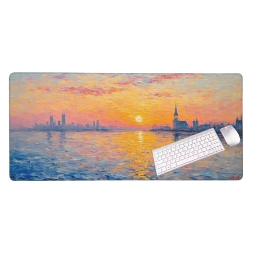 Mauspad XXL 900x500x3 mm, Groß Gaming Mauspad Abstract Beach, Wetterfest Schreibtisch Mousepad, Mouse Pad Verbessert Präzision und Geschwindigkeit, Gaming Zubehör für Home Zimmer Deko S-2309 von Shozhoo