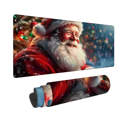 Gaming Mauspad 1200 x 400 mm, XXL Mauspad Weihnachten Rot, Mousepad mit Vernähten Kanten, Wasserdicht und rutschfest Mouse Pad, Verbessert Präzision und Geschwindigkeit, Geschenke für Männer F-469 von Shueayin