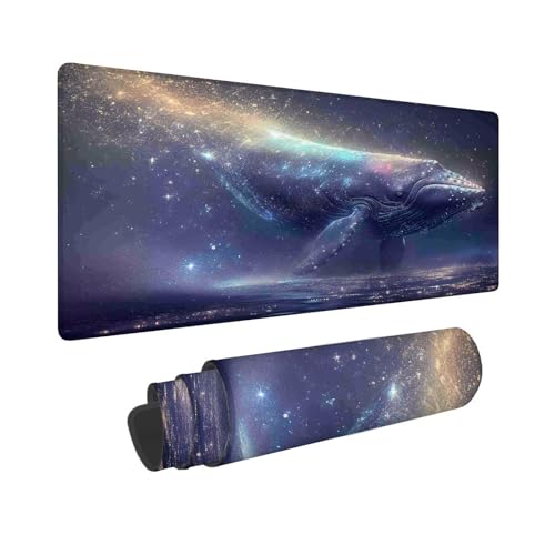 Gaming Mauspad XXL 600 x 300 mm, Mauspad Grau Delphin, Großes Mousepad mit Vernähten Kanten, Wasserdicht und rutschfest Mouse Pad, Verbessert Präzision und Geschwindigkeit, Geschenke für Männer F-878 von Shueayin