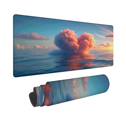 Mauspad 1200 x 600 mm, XXL Mousepad Blau Gaming Mauspad, Wasserabweisend Mauspad Rosa Desk Mat, Vernähten Kanten Mouse Pad, Schreibtischunterlage mit Rutschfester Gummibasis für PC, Laptop F-858 von Shueayin