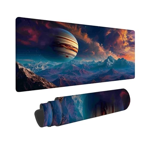 Mauspad 1200 x 600 mm, XXL Mousepad Landschaft Gaming Mauspad, Wasserabweisend Mauspad Berg Desk Mat, Vernähten Kanten Mouse Pad, Schreibtischunterlage mit Rutschfester Gummibasis für PC, Laptop F-657 von Shueayin